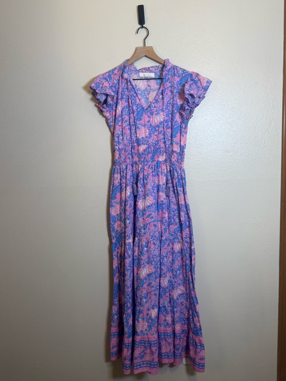 Bindu Smocked Waist Tiered Maxi Dress Paisley Print